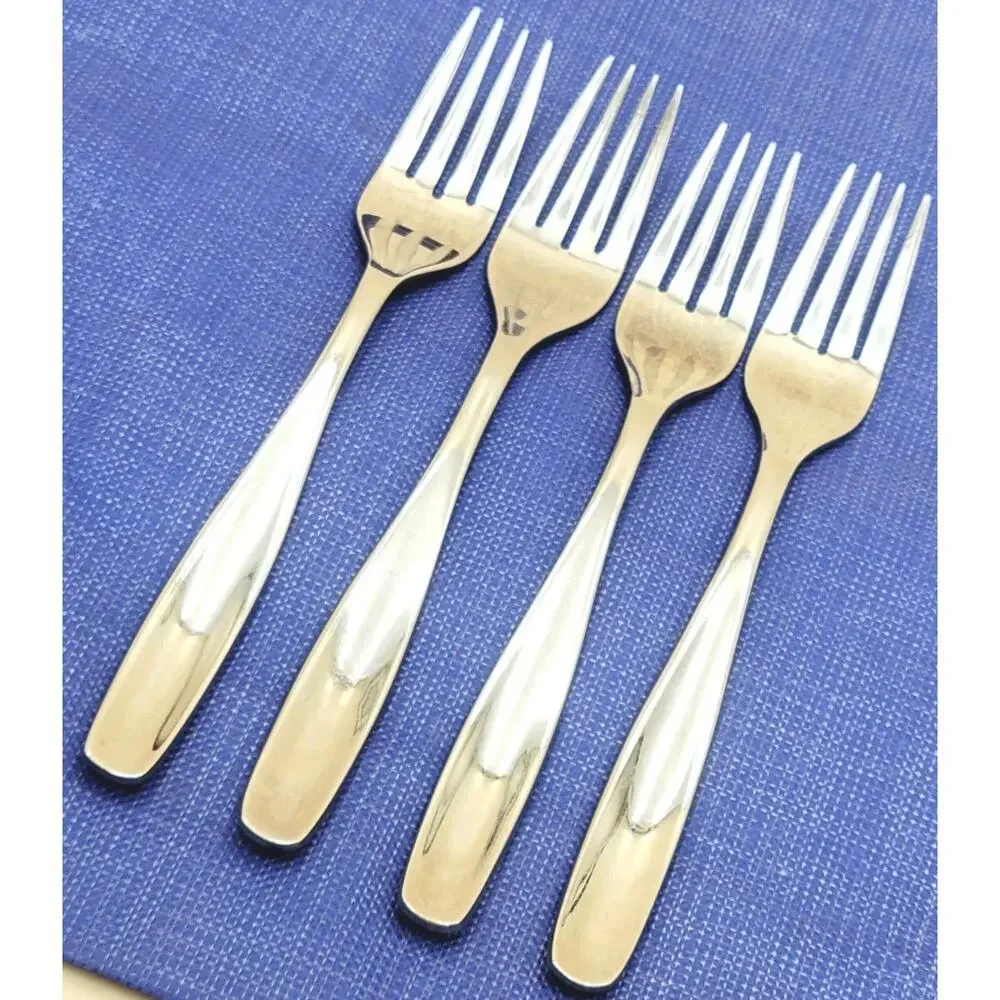 GS Gourmet Settings Set Of 4 Dinner Fork Concave GLOSSY Stainless